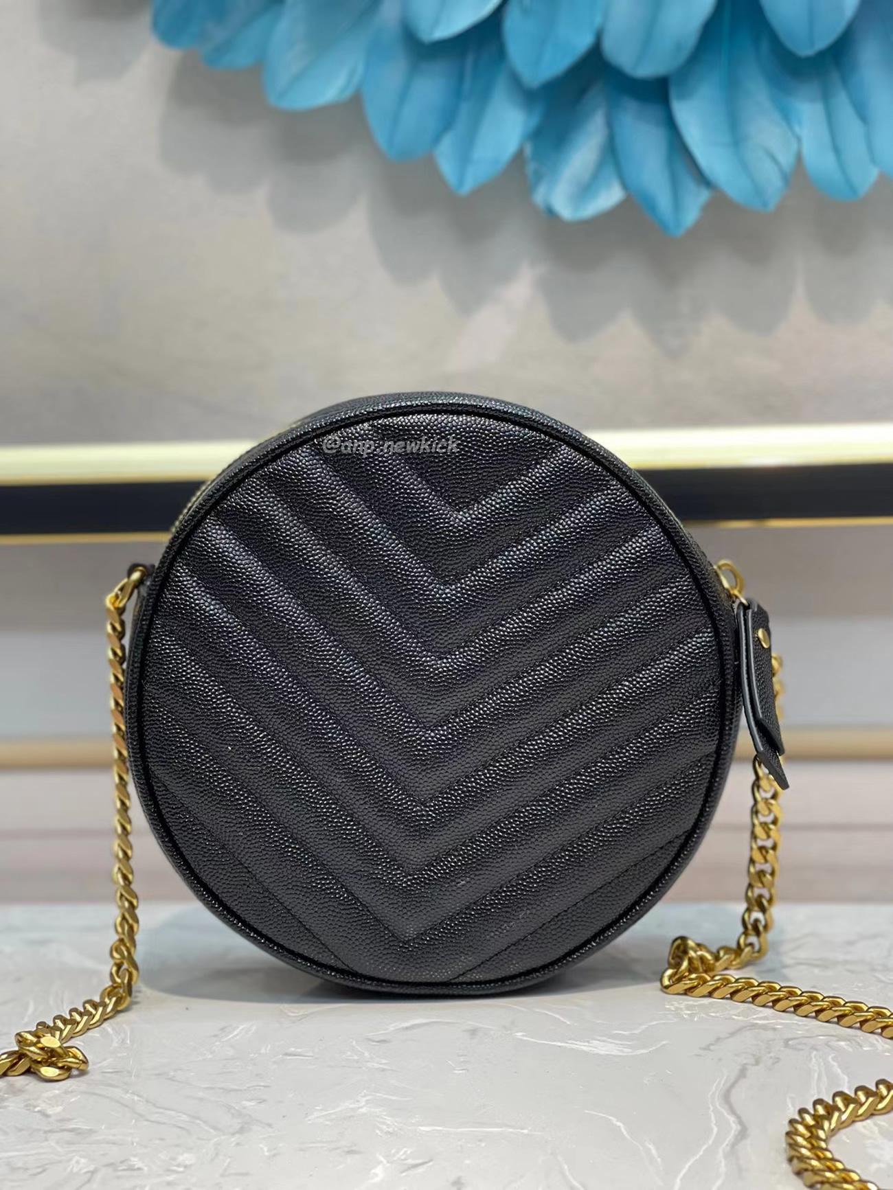 Saint Laurent Circular Quilted Crossbody Bag (3) - newkick.cc